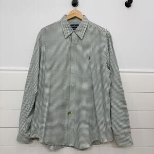 Men’s Polo Ralph Lauren Custom Fit Plaid Long Sleeve Polo Shirt XL